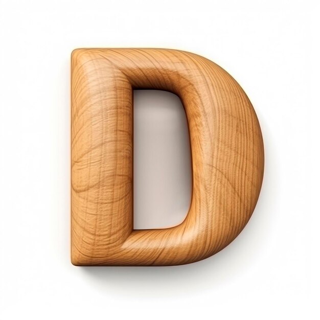写真 dは白い背景の木製の3d文字です
