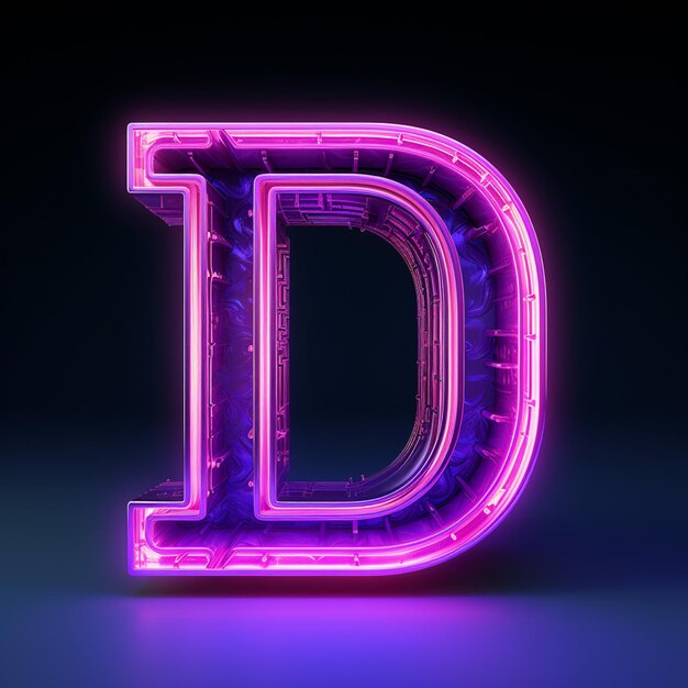 Letter D Neon Art