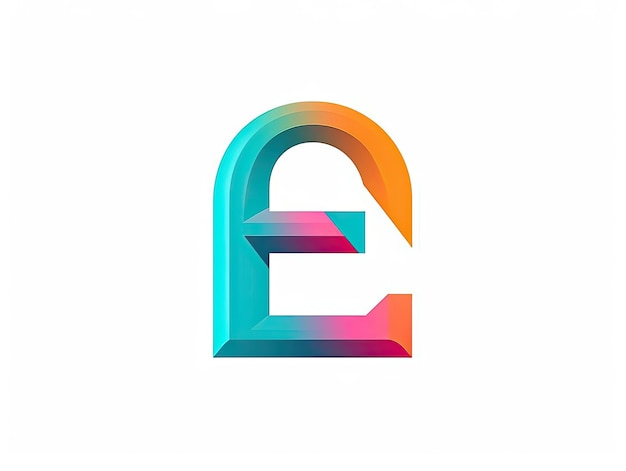 Photo letter e in logo style badge simple 2d design illustration generative ai
