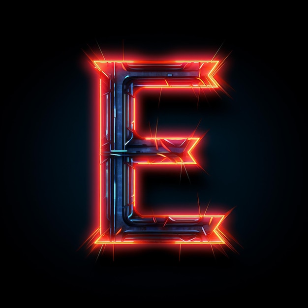 Photo letter e neon art