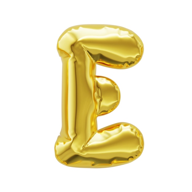 Letter E shiny golden inflatable balloons