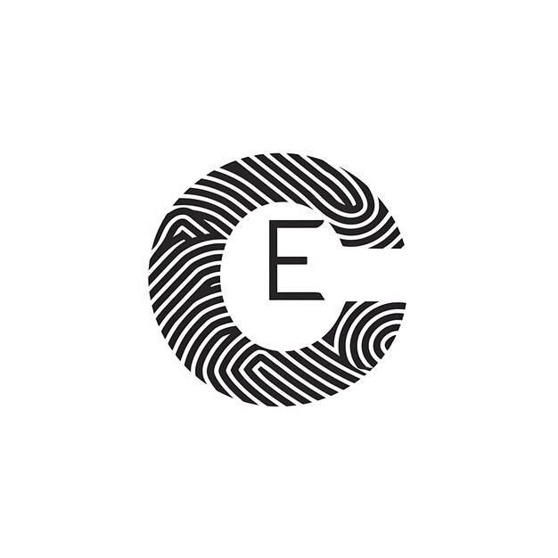 Photo letter e with initial logo design style with e shaped into a creative idea concept simple minimal