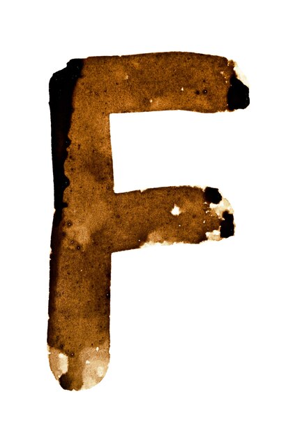 Letter F - alfabet in koffie