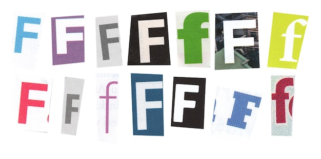 letter f magazine cut out font ransom letter isolated collage elements for text alphabet hand mad