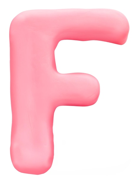 F 文字 png ピンクの粘土アルファベット 透明な背景