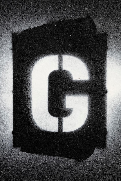 Foto letter g grunge spray paninted stencil lettertype