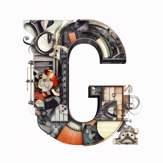 Photo a letter g is written in a colorful font.