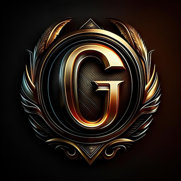 Letter G logo in golden details