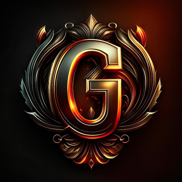 Photo letter g logo in golden details