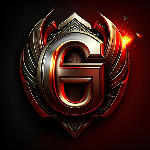 Letter G logo in golden details