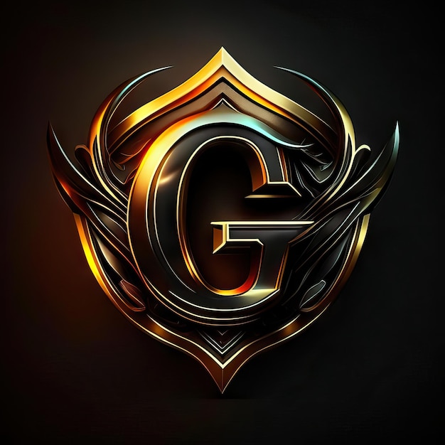 Letter G logo in golden details