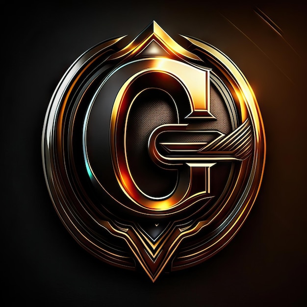 Letter G logo in golden details