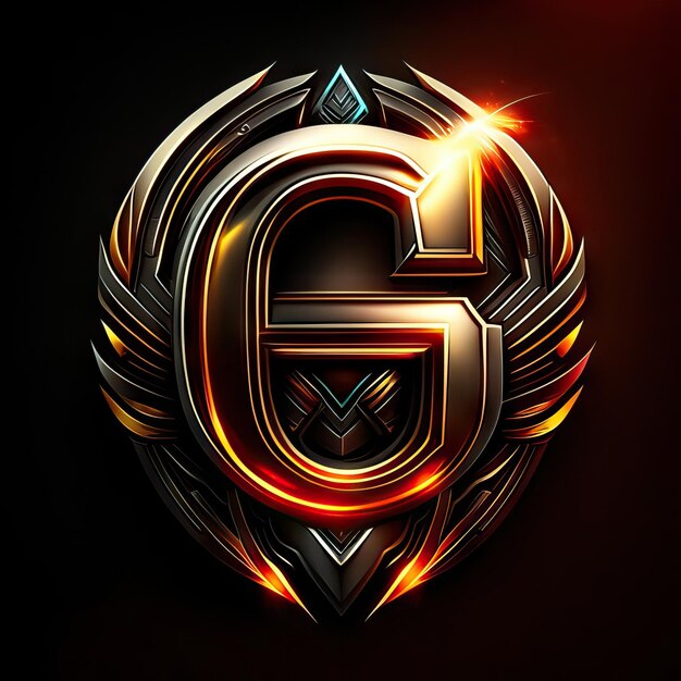 Photo letter g logo in golden details