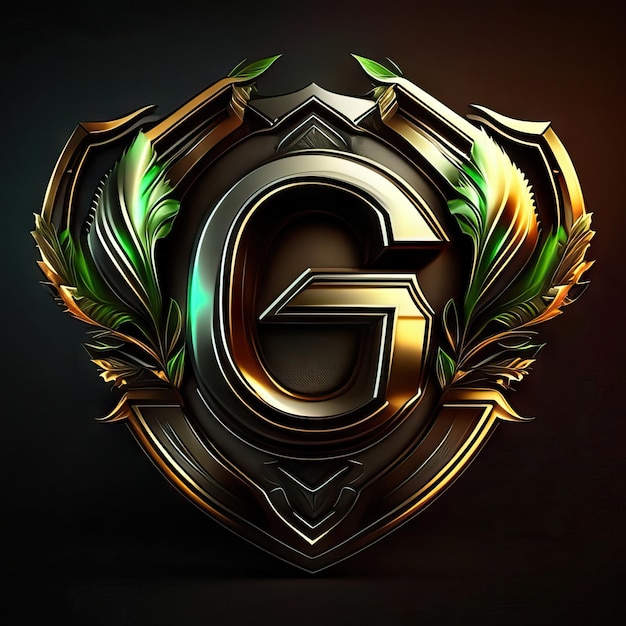 Letter G logo in golden details