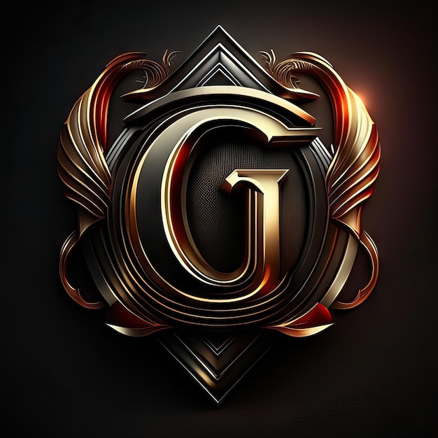 Letter G logo in golden details