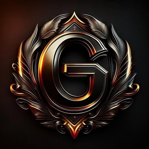 Letter G logo in golden details