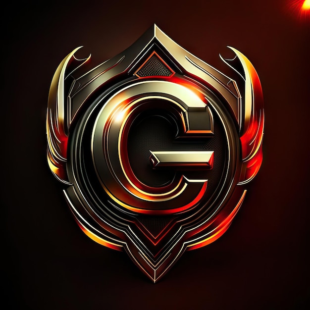 Letter G logo in golden details