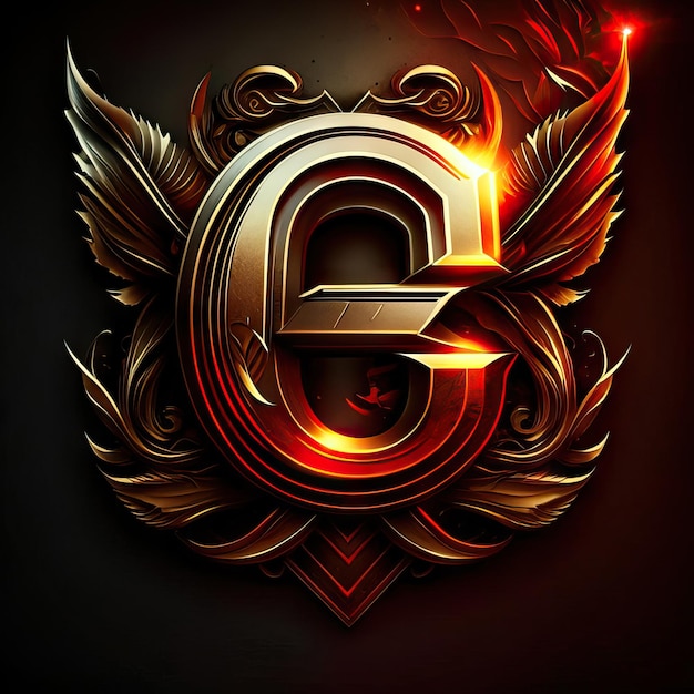 Letter G logo in golden details