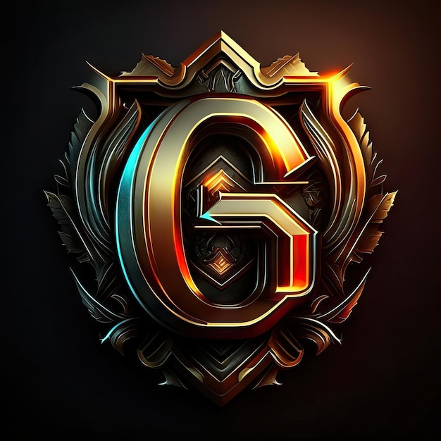 Letter G logo in golden details