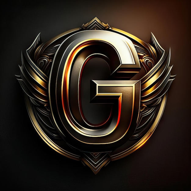 Letter G logo in golden details