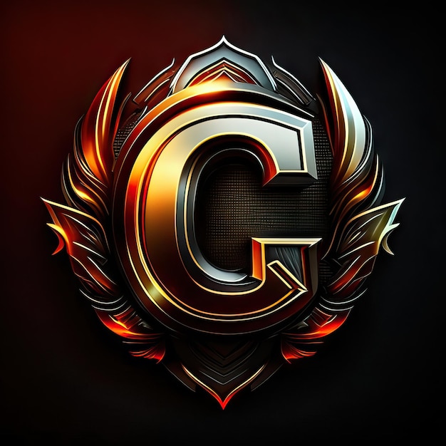 Letter G logo in golden details