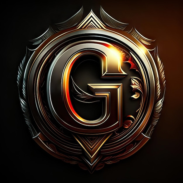 Photo letter g logo in golden details