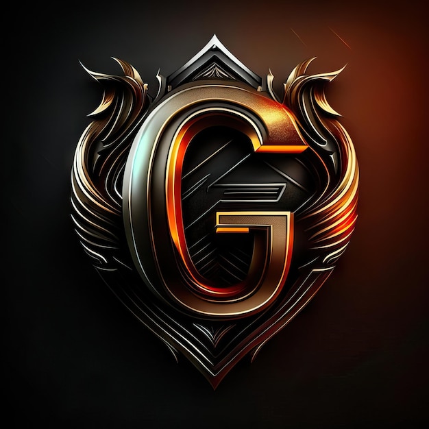 Letter G logo in golden details