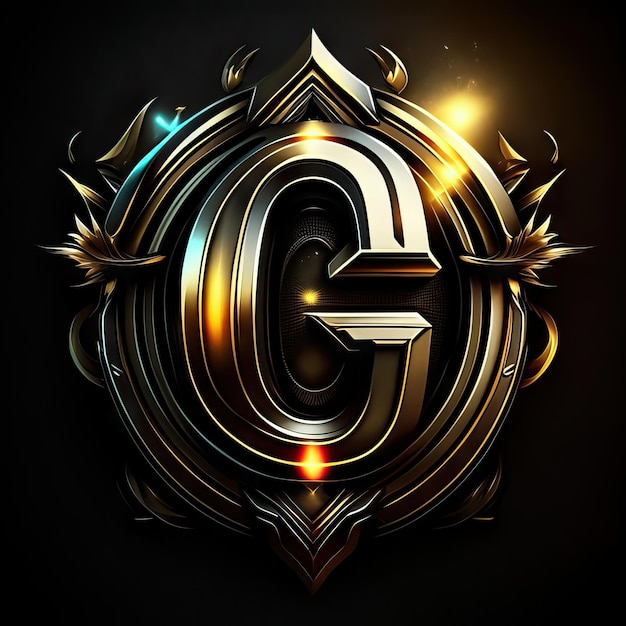 Letter G logo in golden details