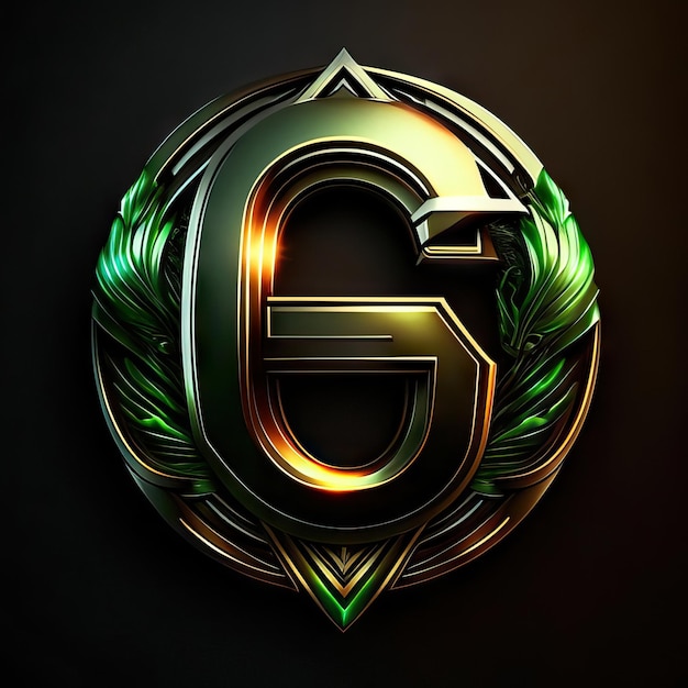 Letter G logo in golden details