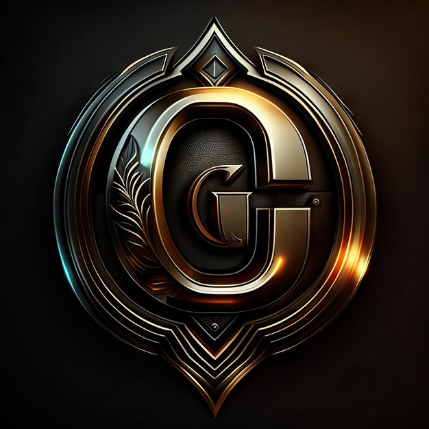 Letter G logo in golden details