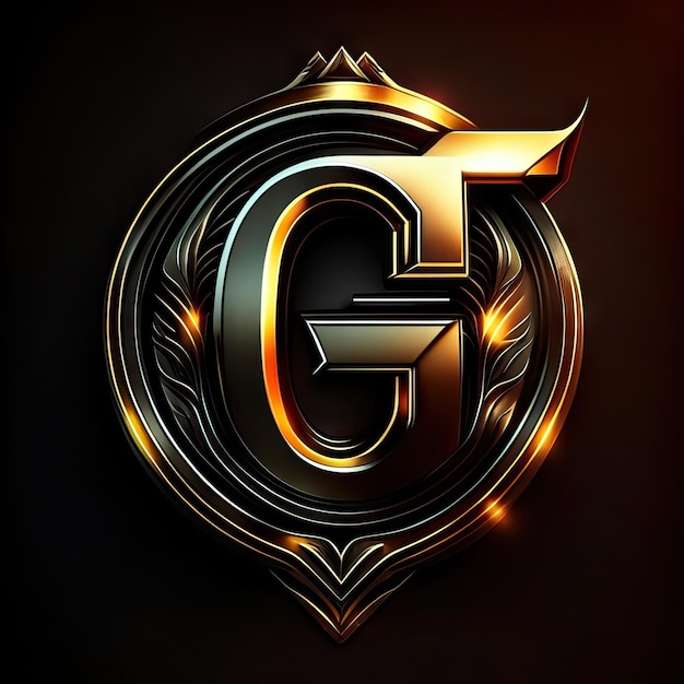 Letter G logo in golden details