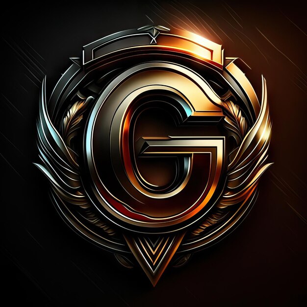 Letter G logo in golden details