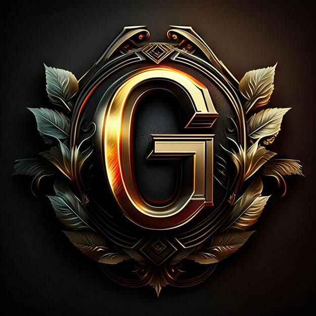 Photo letter g logo in golden details