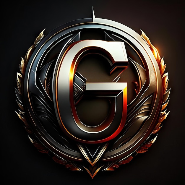 Letter G logo in golden details