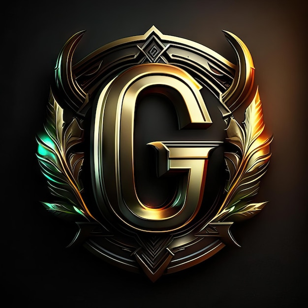 Photo letter g logo in golden details