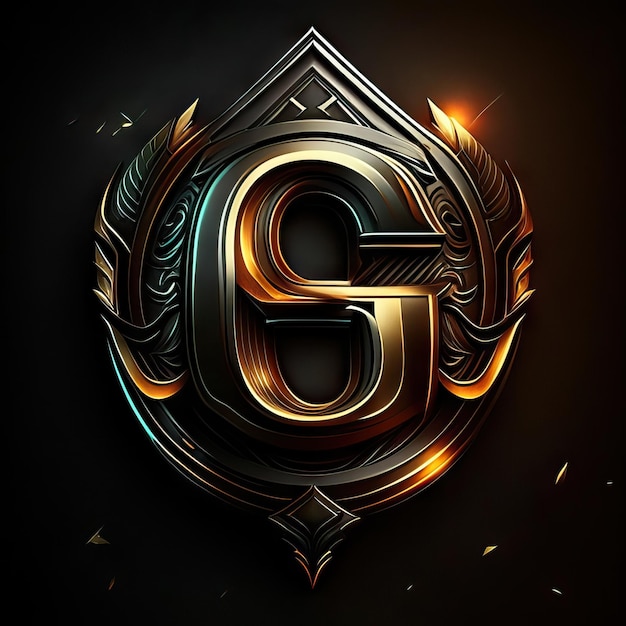 Letter G logo in golden details