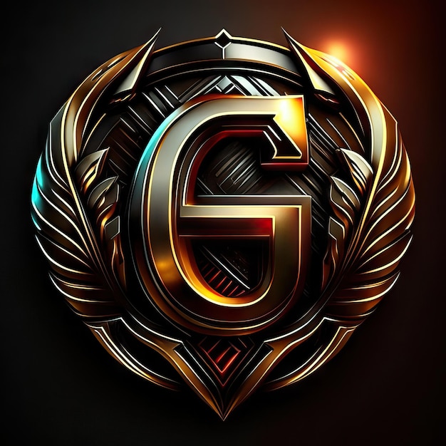 Letter G logo in golden details