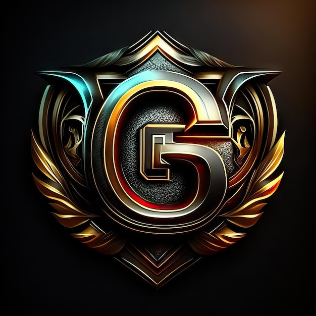 Letter G logo in golden details