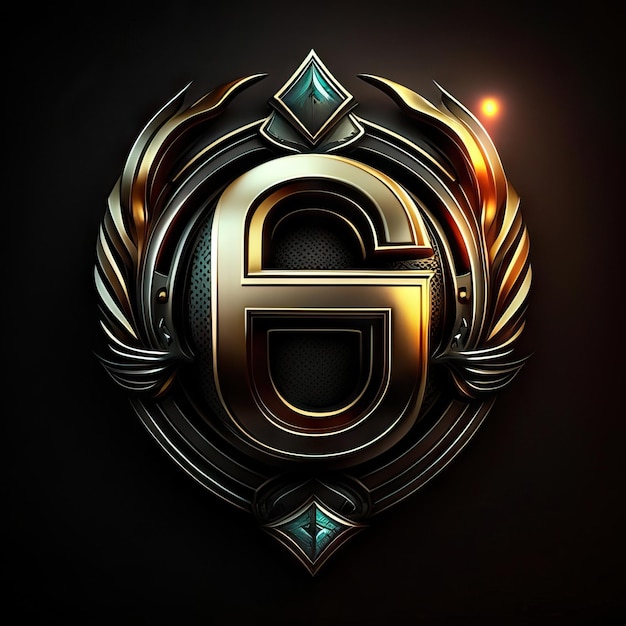 Photo letter g logo in golden details