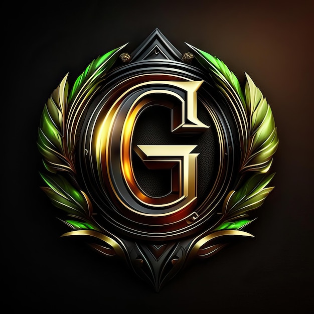 Letter G logo in golden details