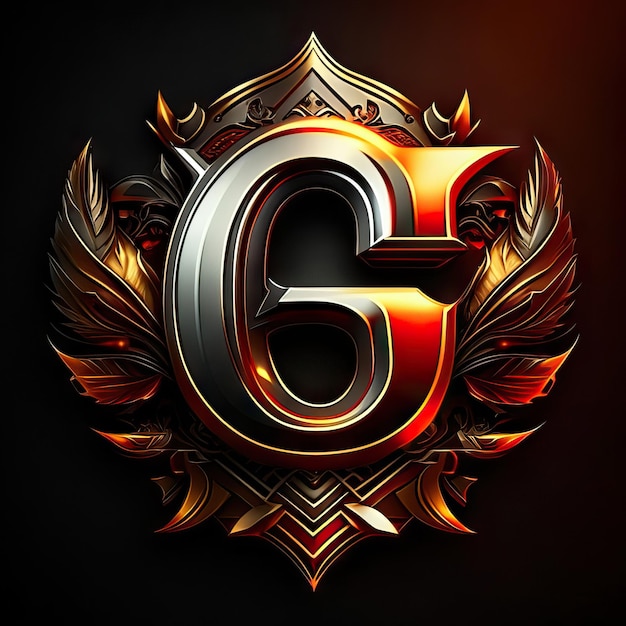 Letter G logo in golden details