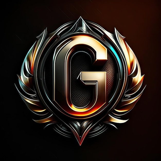 Letter G logo in golden details