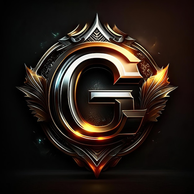 Логотип буквы G с золотыми деталями