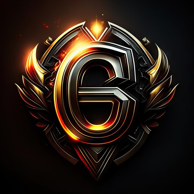 Letter G logo in golden details