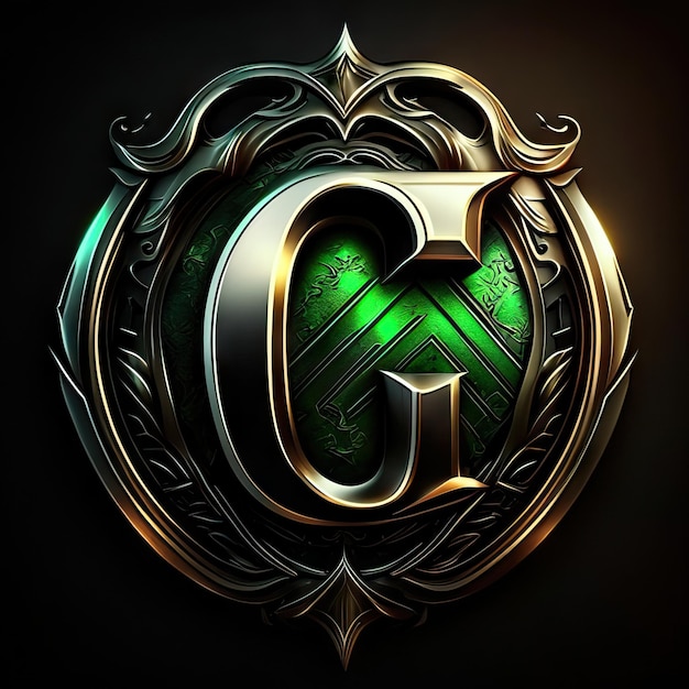 Letter G logo in golden details