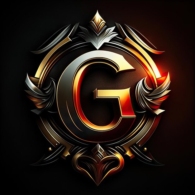 Photo letter g logo in golden details