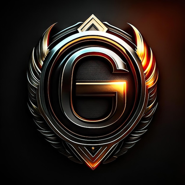 Photo letter g logo in golden details