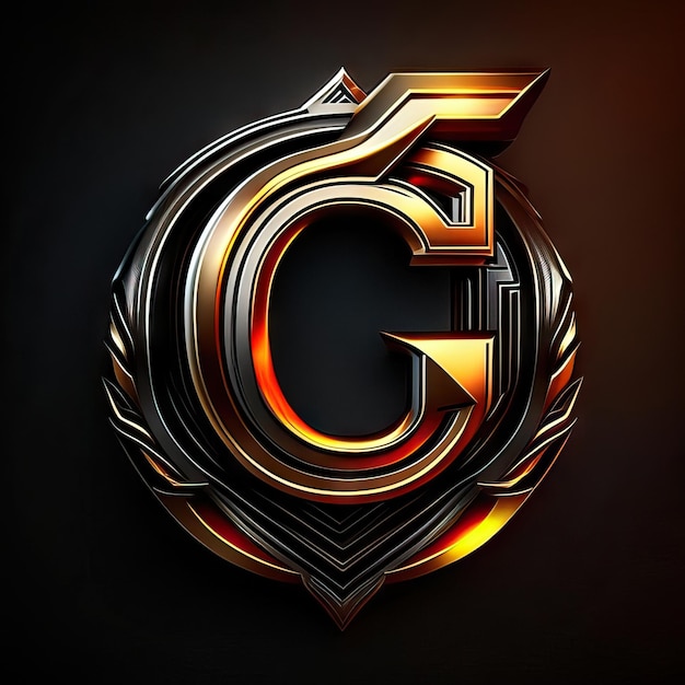 Photo letter g logo in golden details