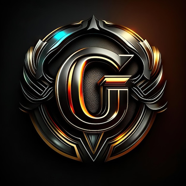 Letter G logo in golden details