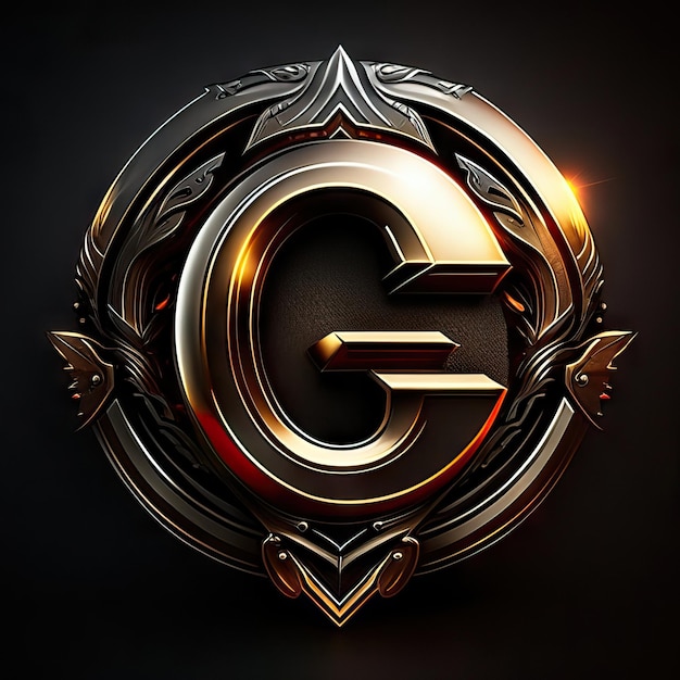 Photo letter g logo in golden details